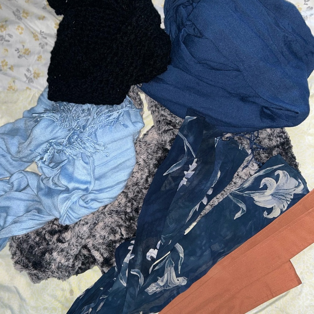 Spring Palette scarves + gray and black bundle